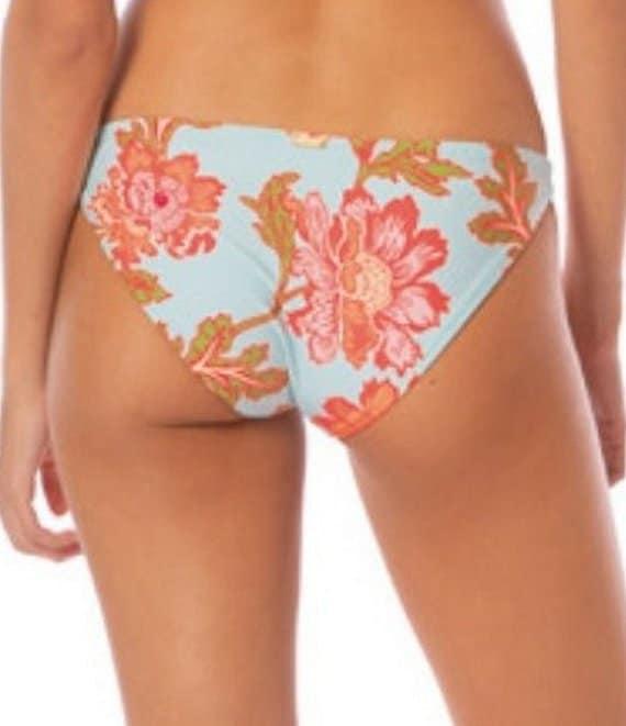 Maaji Quinn Floral Sky Reversible Embroidered Thin Side Swim Bottom Product Image