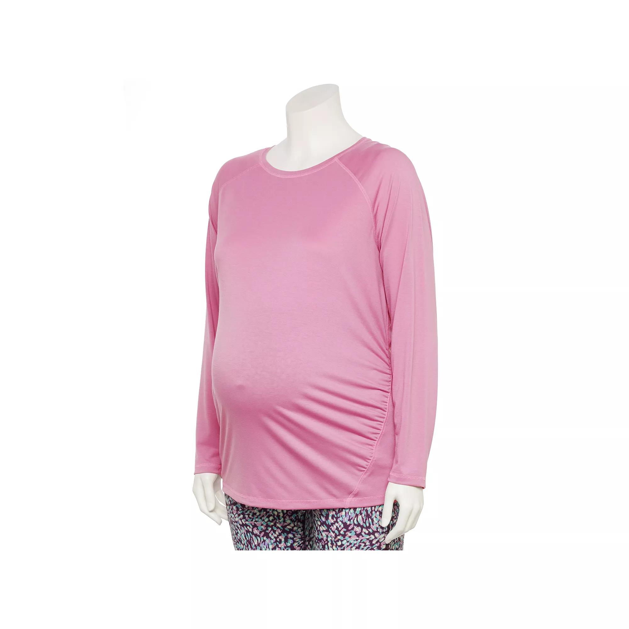 Plus Size Maternity Tek Gear Long Sleeve Tee, Womens Maiti Pink Product Image