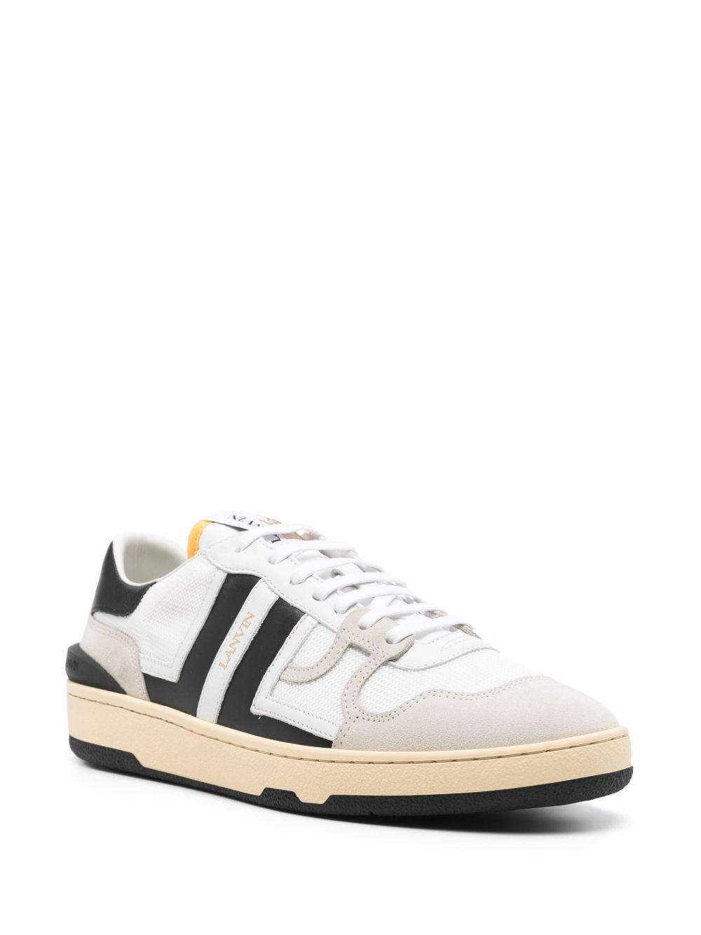 LANVIN Black And White Leather Clay Low Mesh Sneakers Product Image