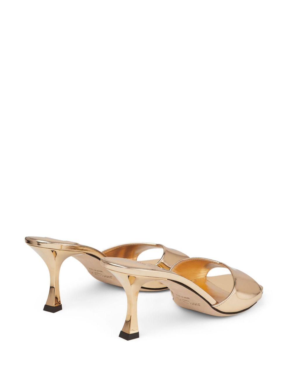 JIMMY CHOO Skye 70 Metallic Leather Sandals In Gold Product Image