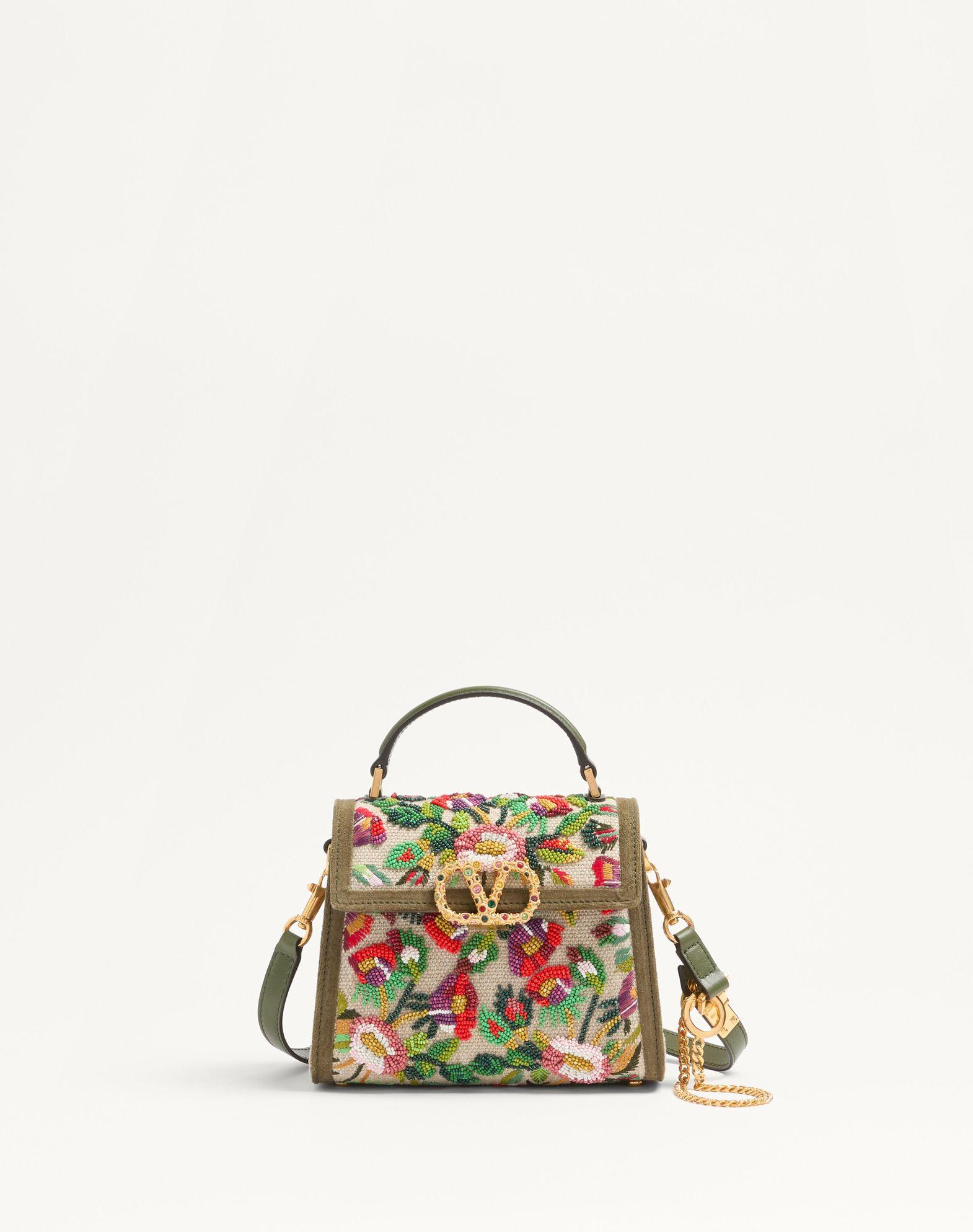 Valentino Garavani Vsling Mini Embroidered Handbag With Jewel Logo Product Image