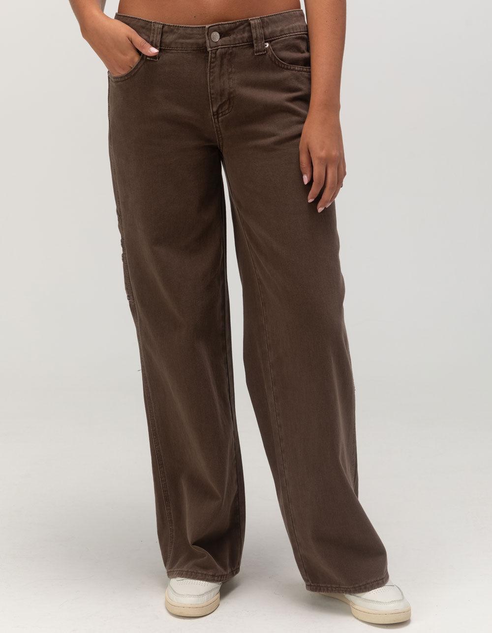 RSQ Womens Low Rise Baggy Carpenter Jeans - BROWN Product Image