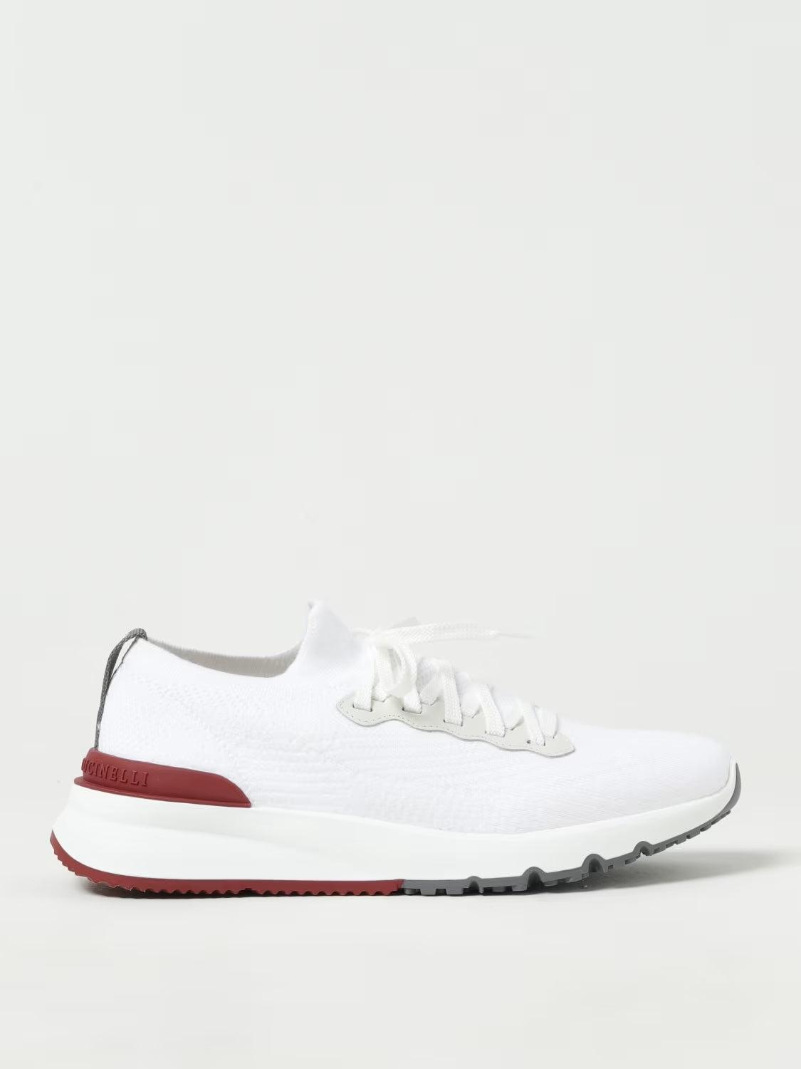 BRUNELLO CUCINELLI Cotton Knit Runners In White Product Image