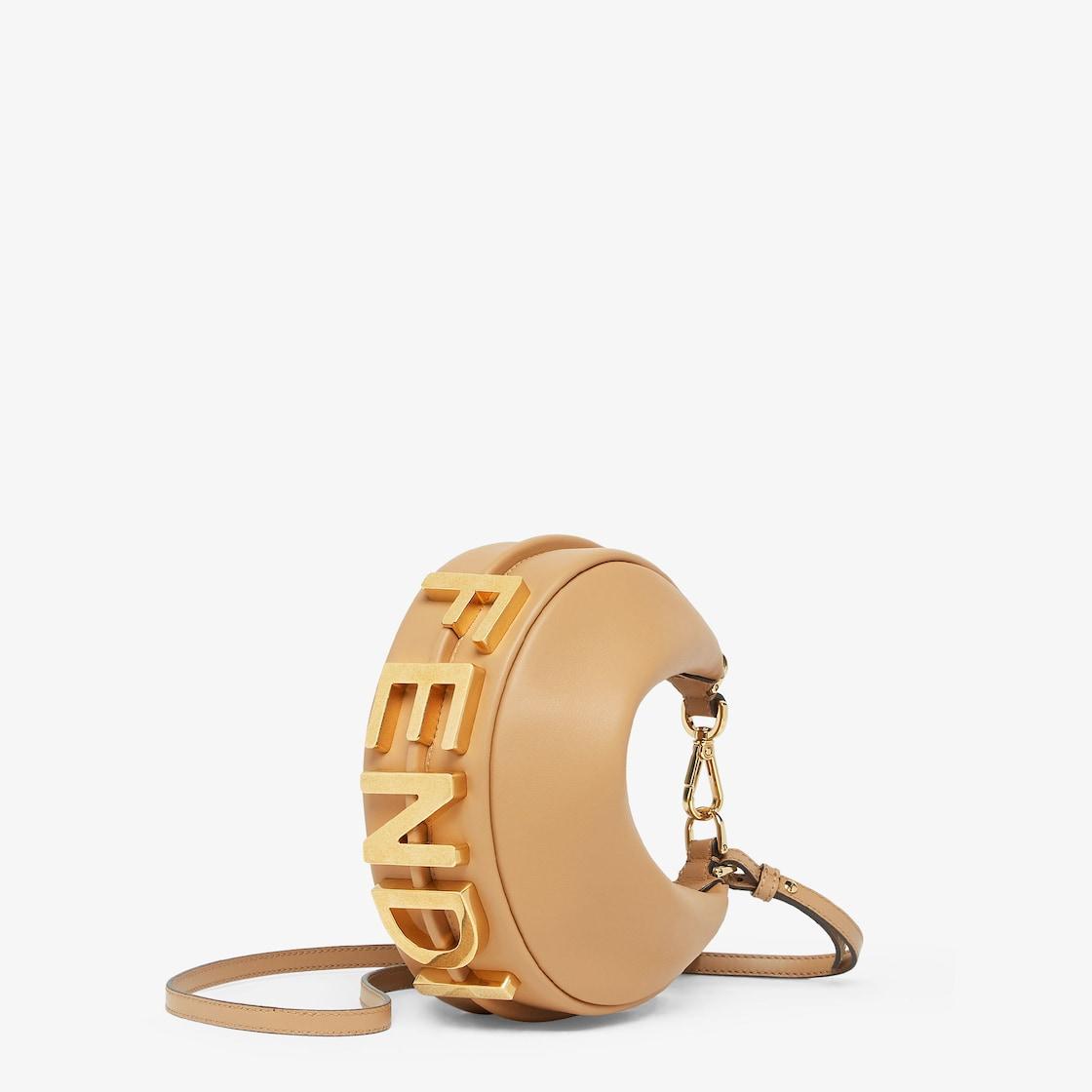 Fendigraphy MiniBeige leather mini-bag Product Image