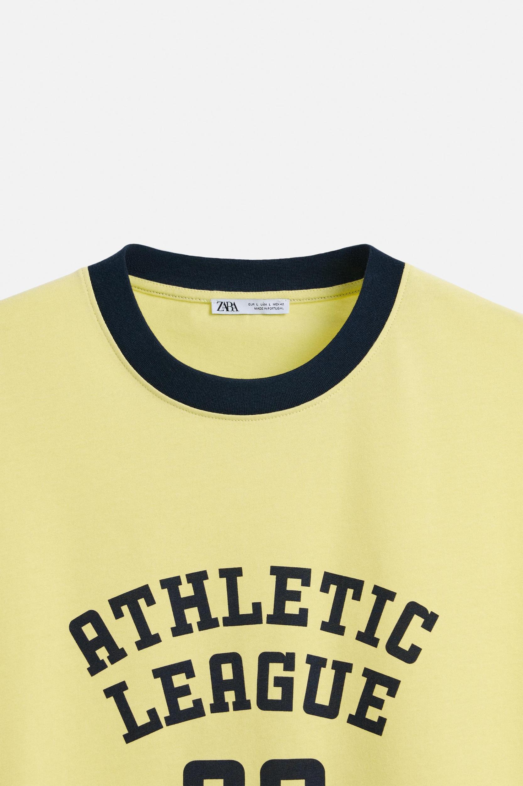 CONTRAST RIB TEXT T-SHIRT Product Image