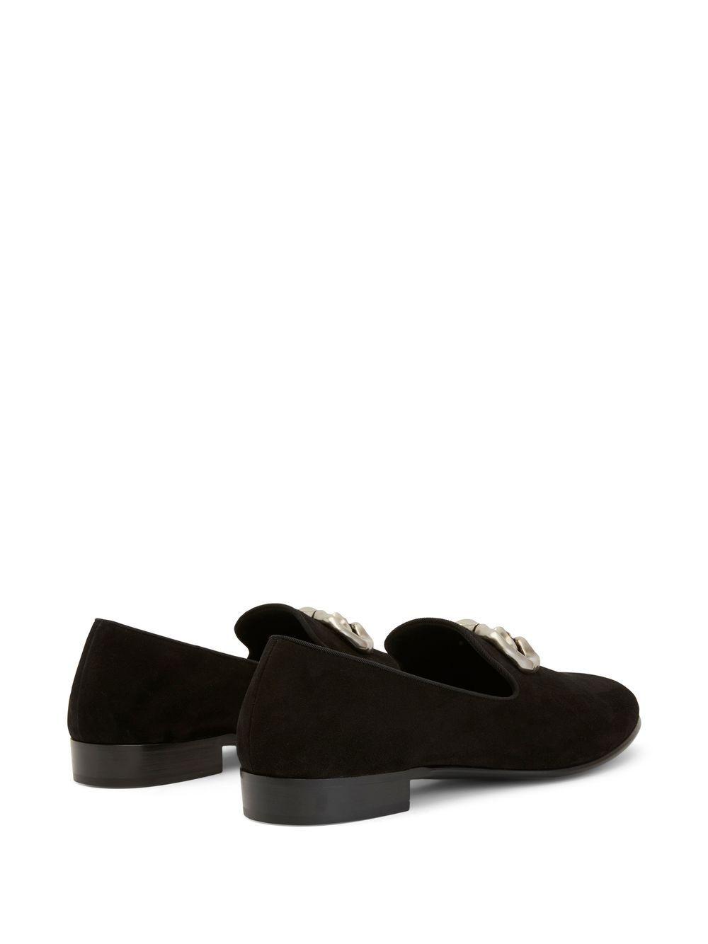 logo-plaque suede loafers  Product Image