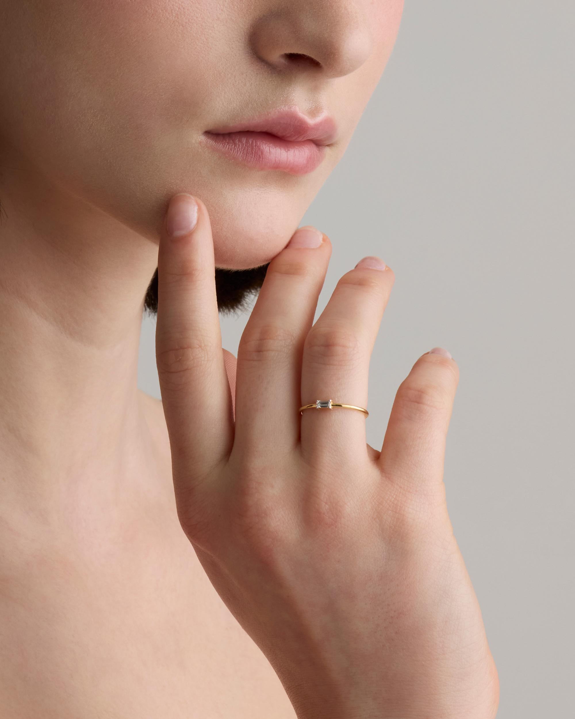 Quince | Women's 14K Gold East West Diamond Baguette Ring Product Image