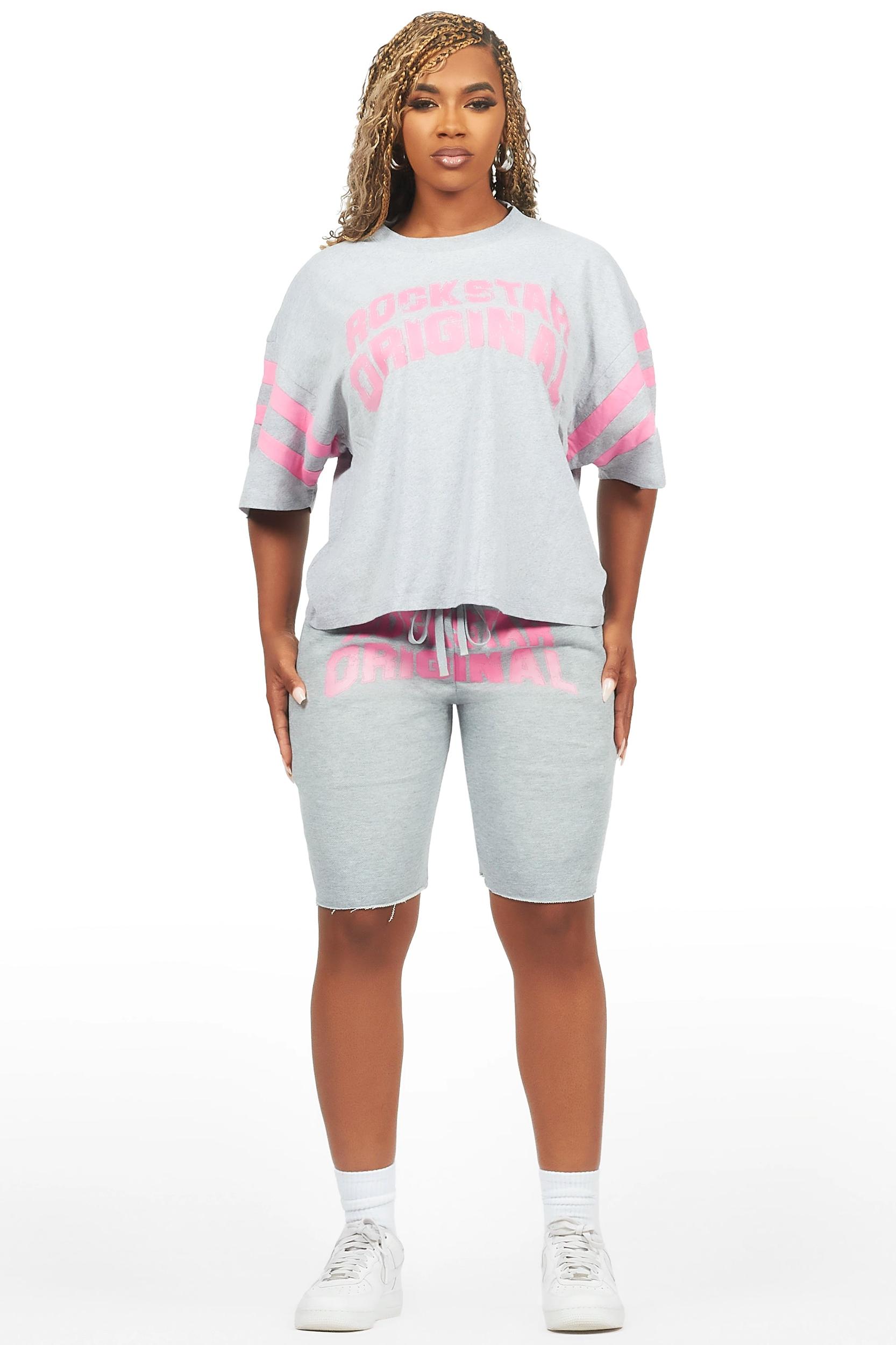 Chikata Heather Grey T-Shirt Short Set Female Product Image