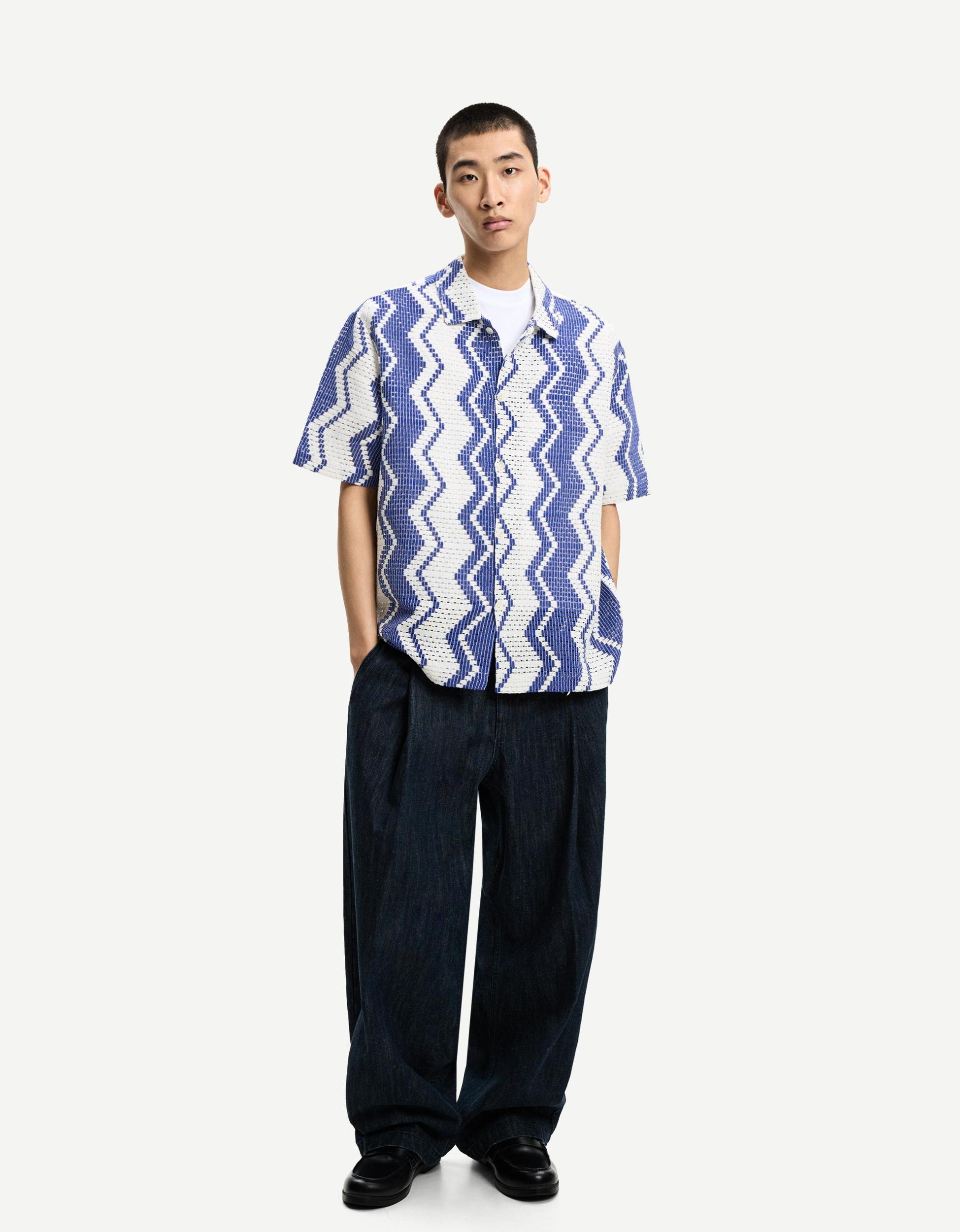 Short sleeve crochet shirt Product Image