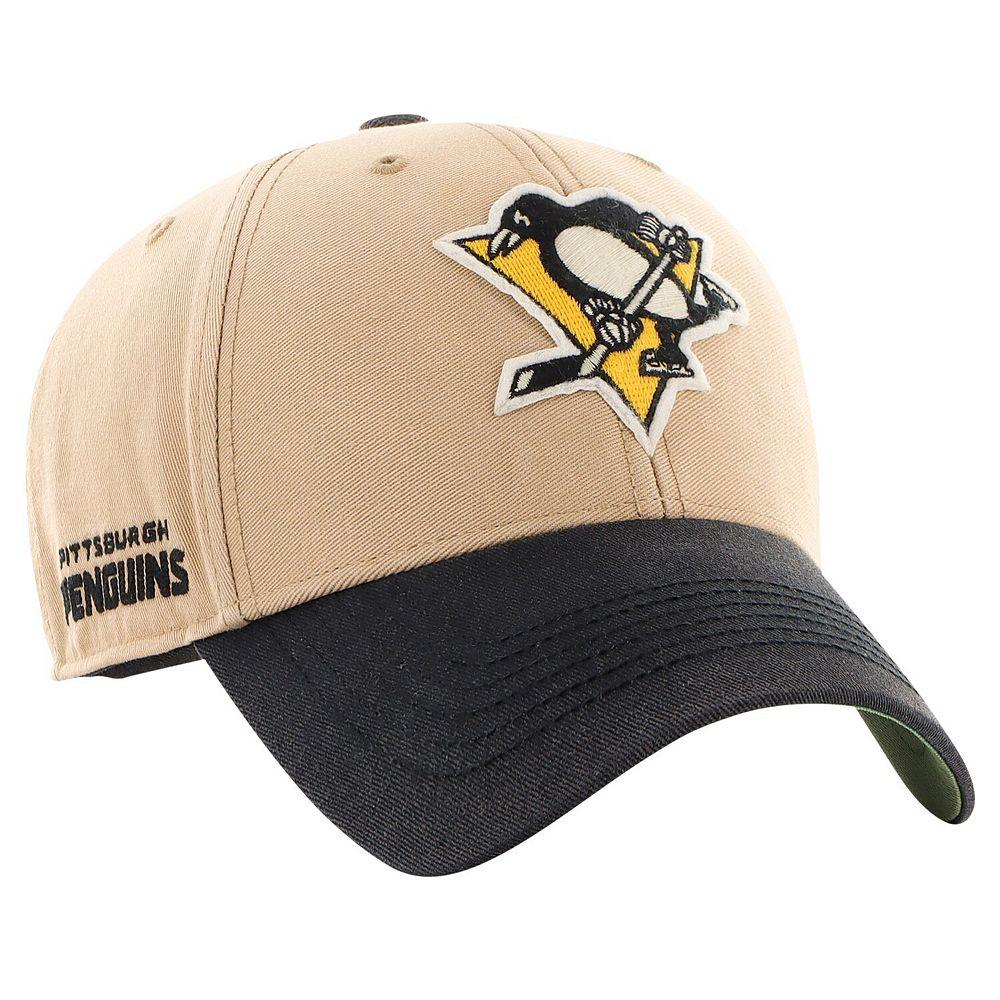 Men's '47 Khaki/Black Pittsburgh Penguins Dusted Sedgwick MVP Adjustable Hat, Beig K Product Image
