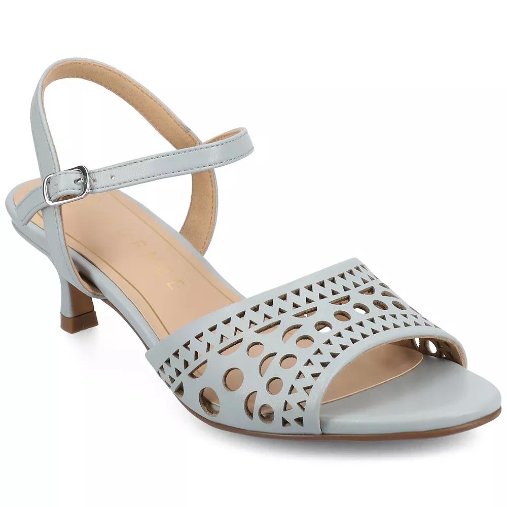 Journee Jessly Women's Cut Out Design Ankle Strap Kitten Heel Sandals,  Product Image