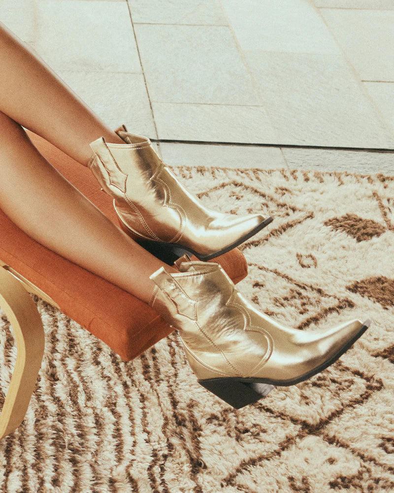 Ulira Gold Metallic Booties Product Image