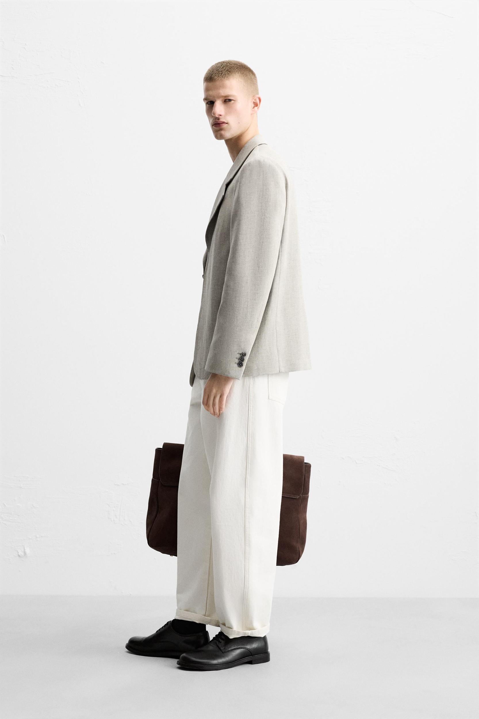 LINEN TEXTURED WEAVE SUIT JACKET Product Image