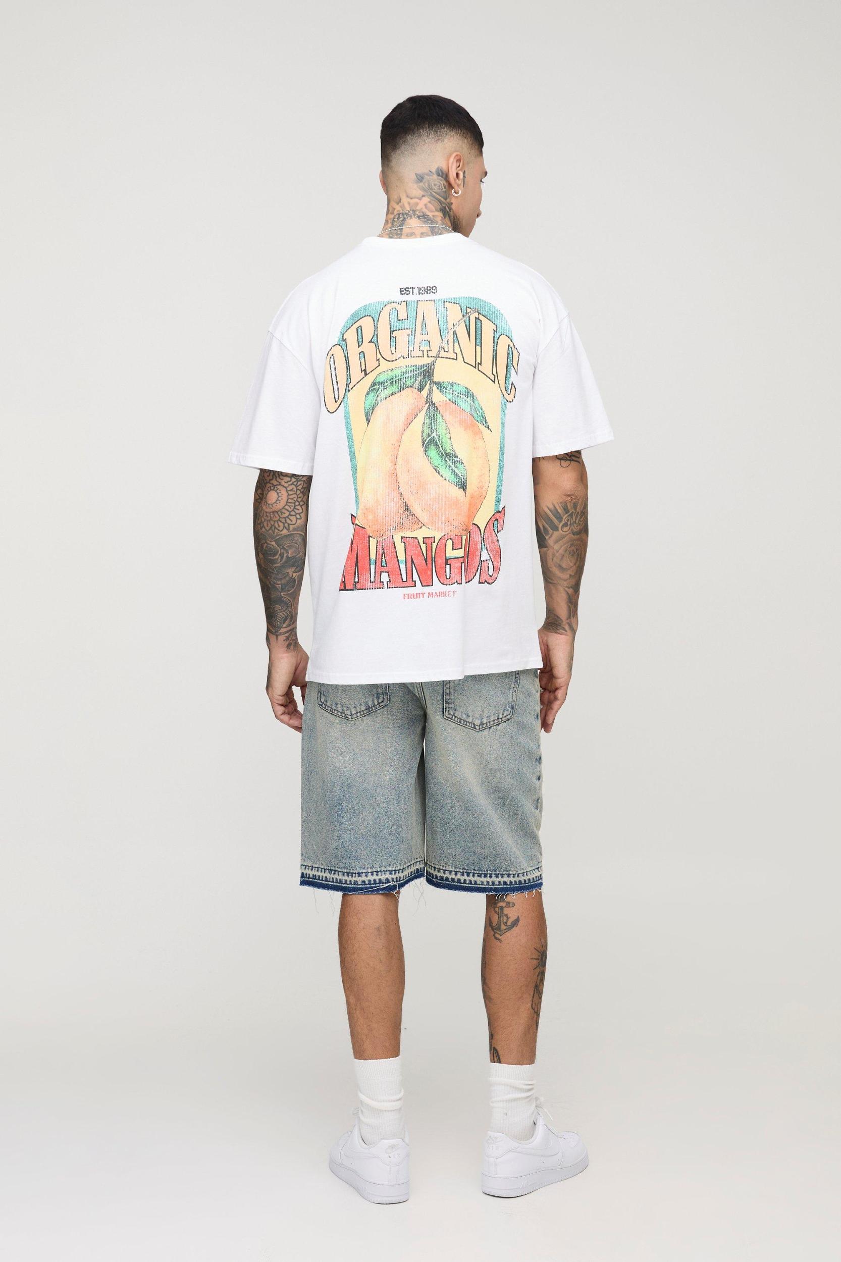 Tall Vintage Mango Graphic Oversized T-Shirt | boohooMAN USA Product Image