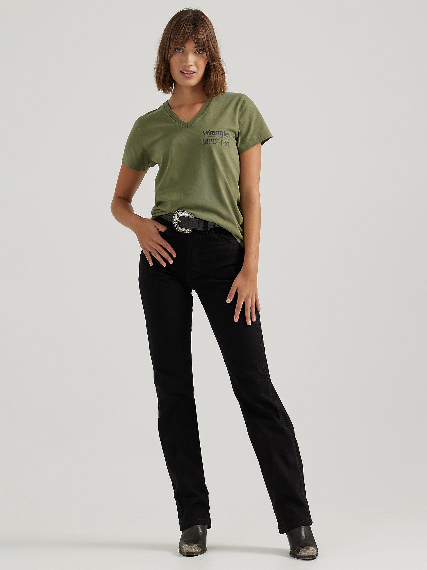 Wrangler x Buffalo Trace™ Women's V-Neck Tee | Women's TOPS | Wrangler® Product Image