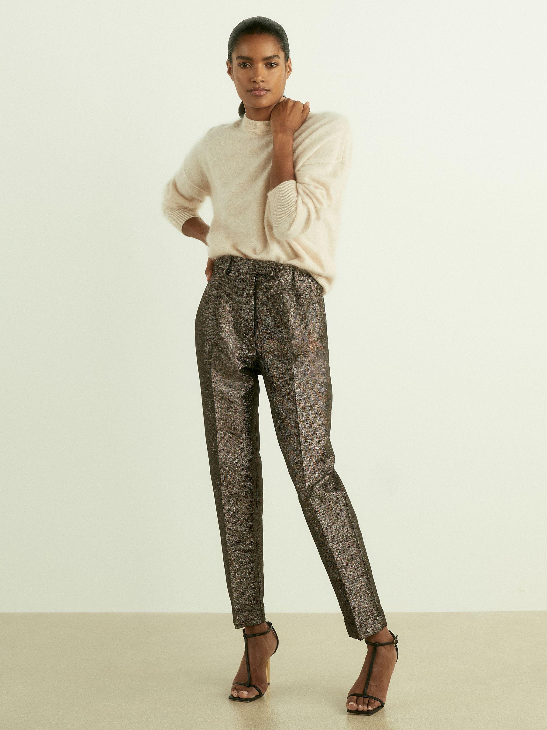 Sparkle Tapered Trousers in Dark Gold Product Image