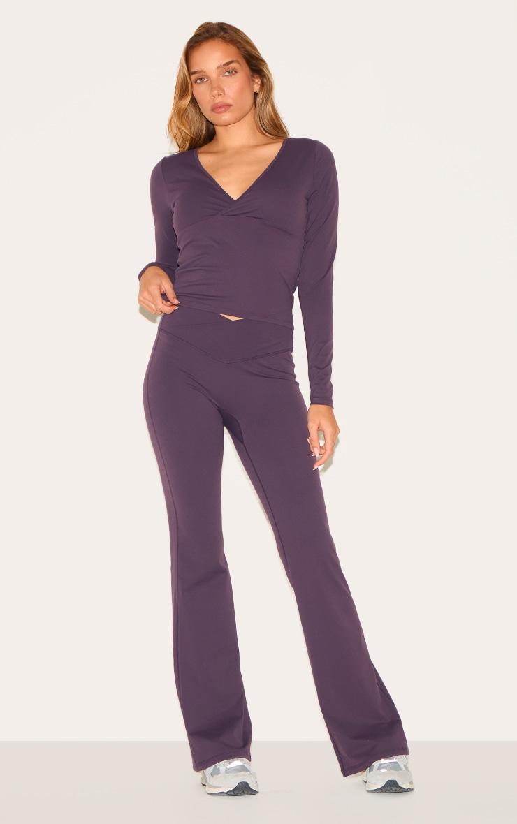 Plum Sculpt Crossover Long Sleeve Top Product Image