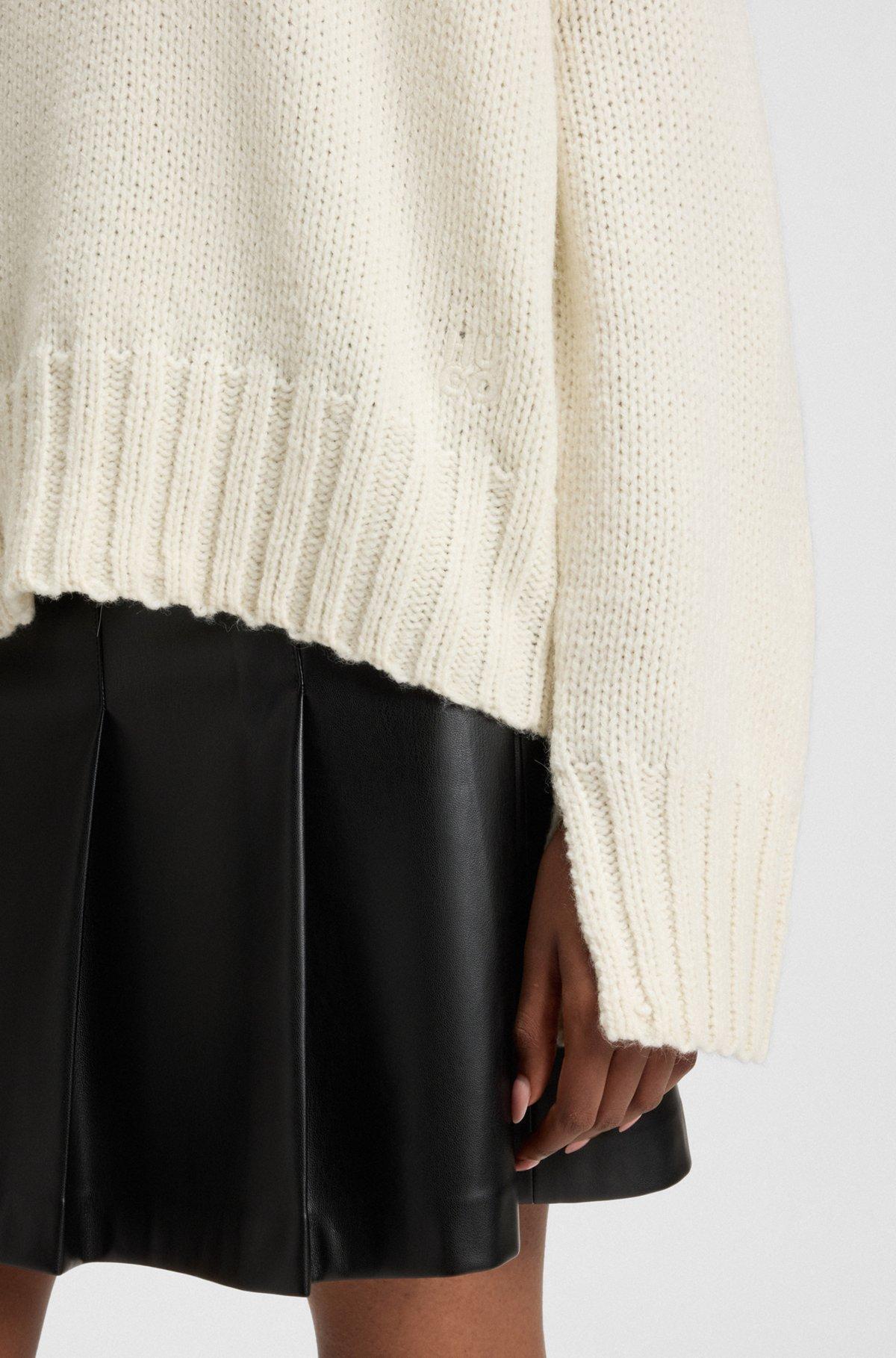 Oversize-fit knitted sweater with embroidered logo Product Image