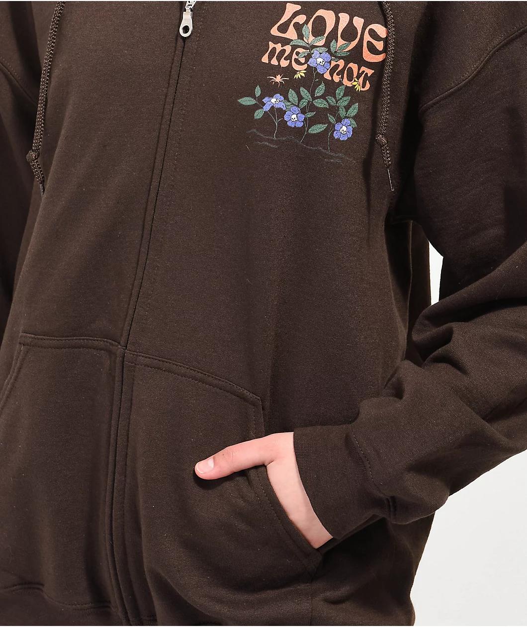 Empyre Love Me Not Brown Zip Hoodie Product Image