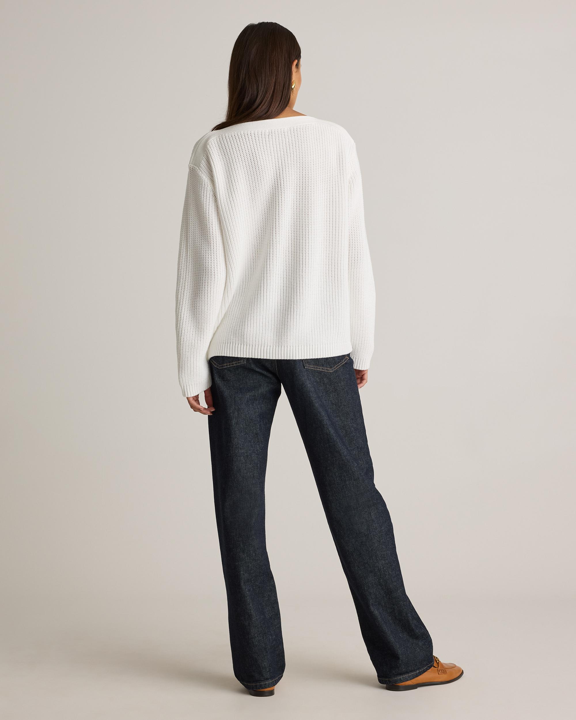 Quince | Women's Fisherman Boatneck Sweater Organic Cotton Product Image