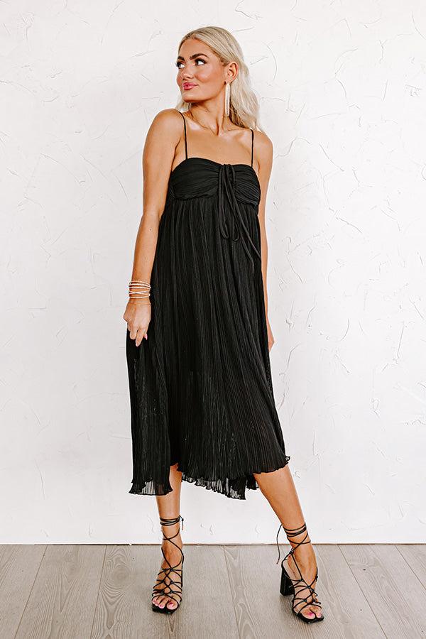 Powerful Love Pleated Midi In Black Product Image