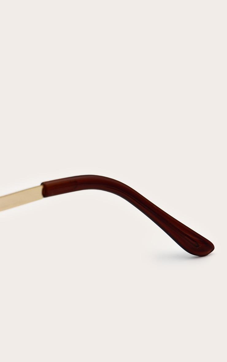 Gold Slim Round Sunglasses Product Image