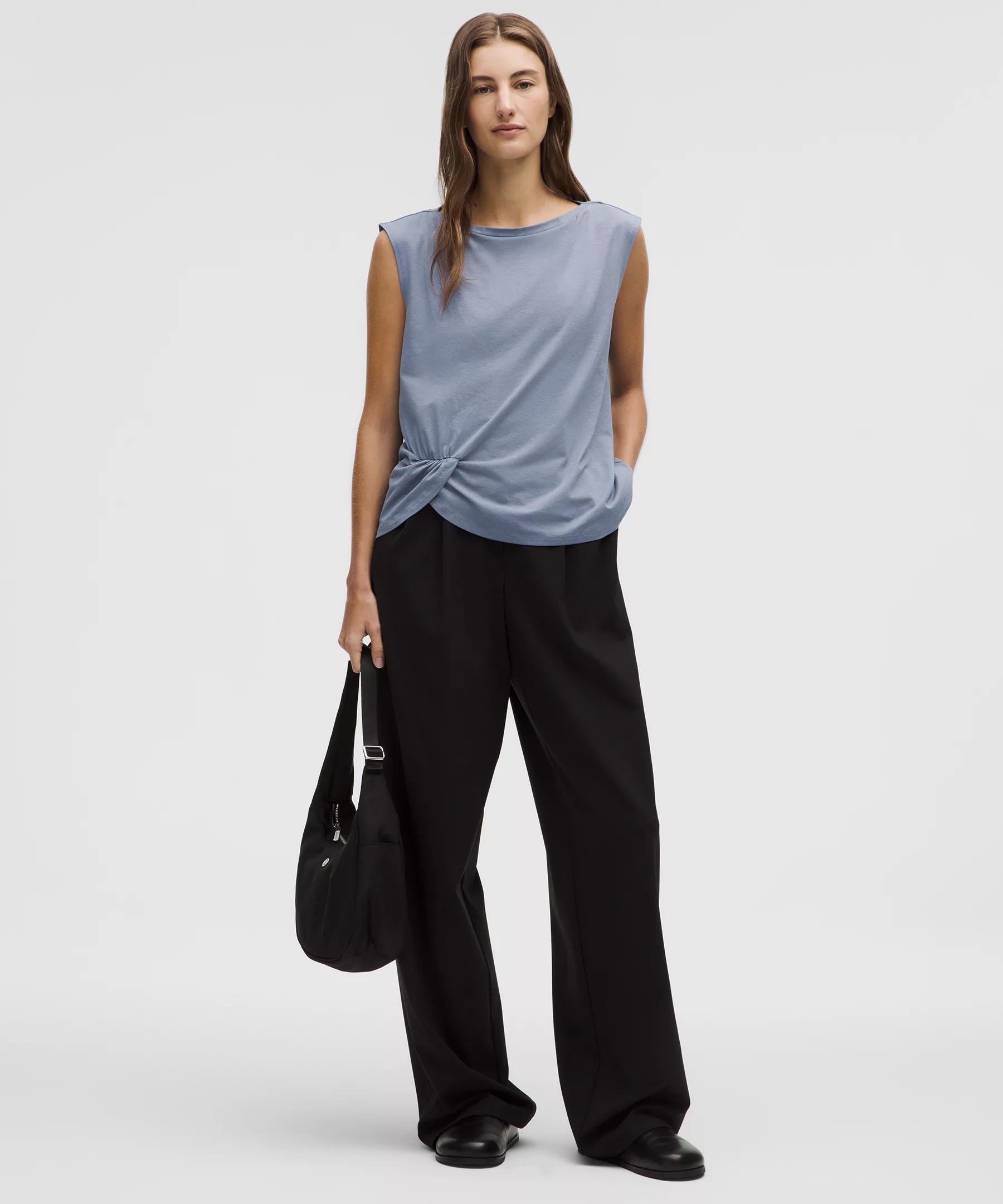 Cotton-Blend Twist-Front Tank Top Product Image