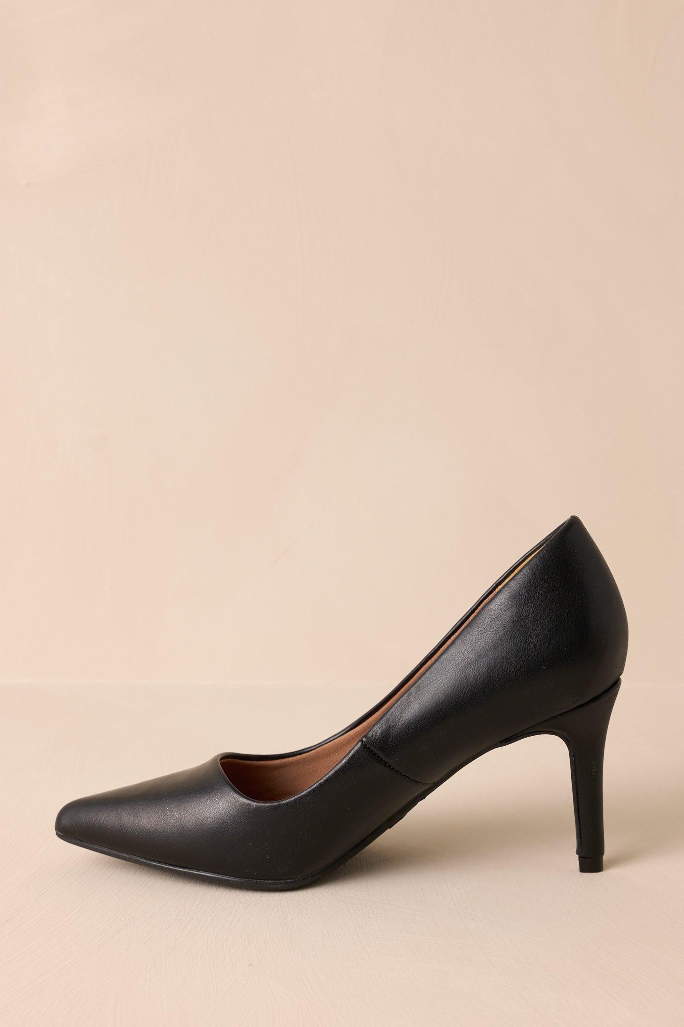 Bold Balance Black Pointed Toe Pump Heels Product Image