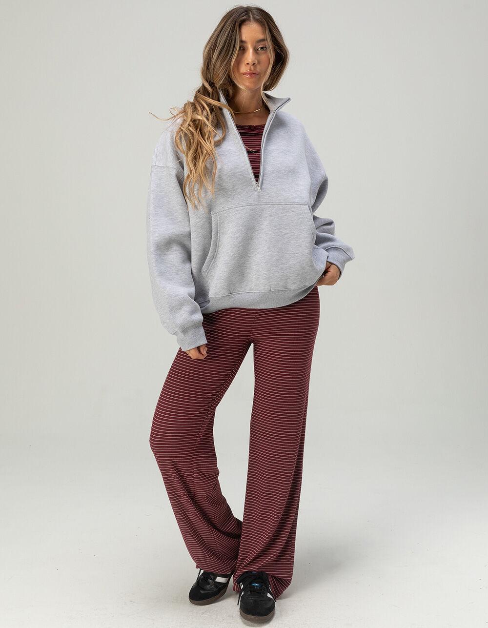 TILLYS Half-Zip Womens Sweatshirt - BLACK Product Image