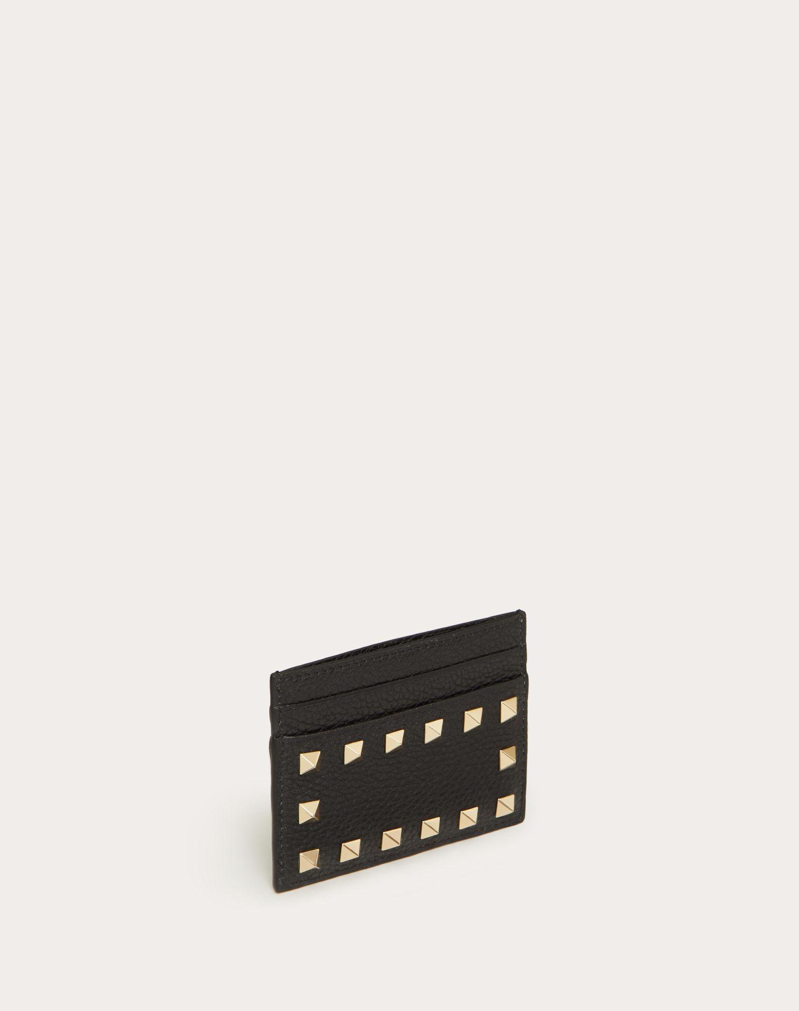 Rockstud Grainy Calfskin Cardholder Product Image