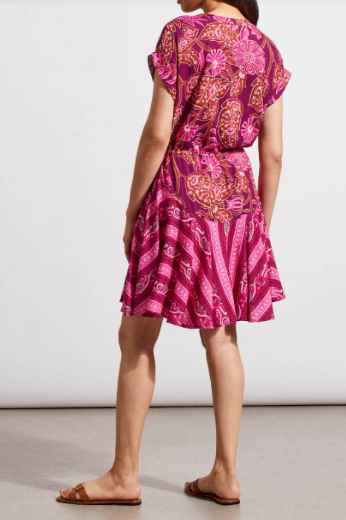 Combo Print Dress with Waist Drawcord Product Image