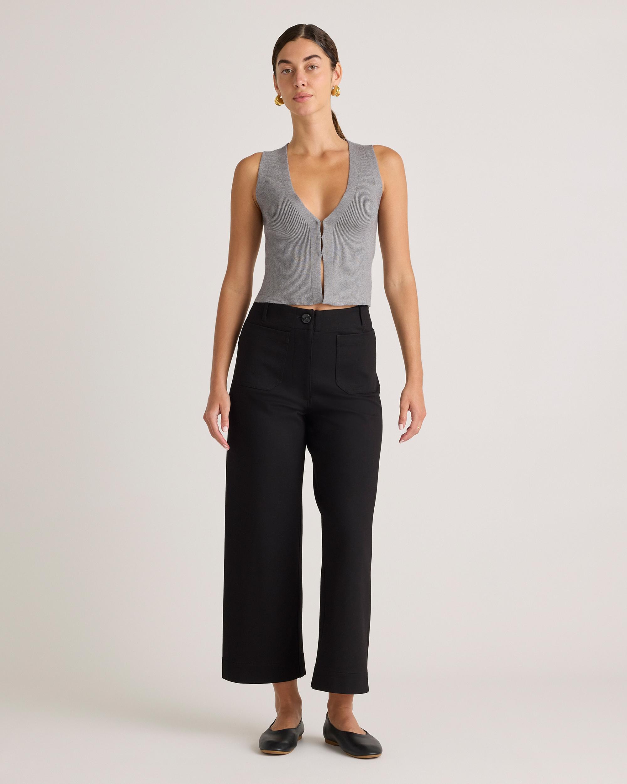 Quince | Women's Ultra-Stretch Ponte Cropped Wide Leg Pants Rayon Product Image