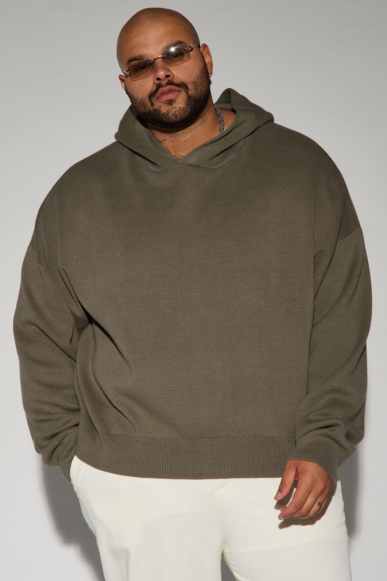 In My Feels Heavyweight Cropped Sweater Hoodie - Olive Product Image