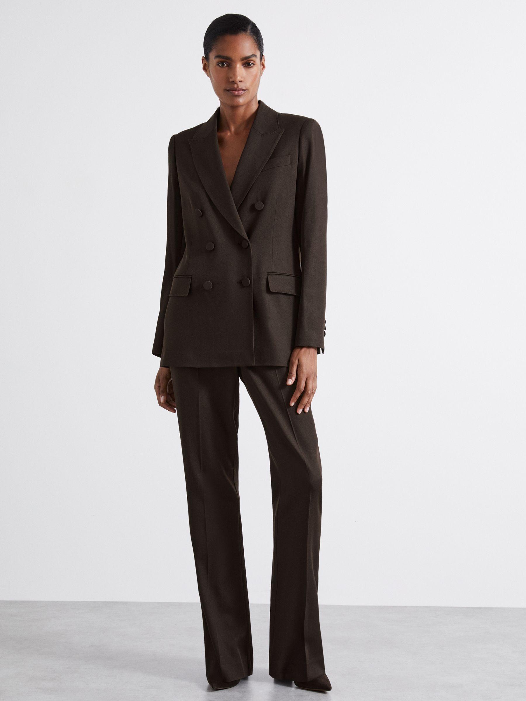 Atelier Double-Breasted Virgin-Wool Blend Suit Jacket in Chocolate Product Image