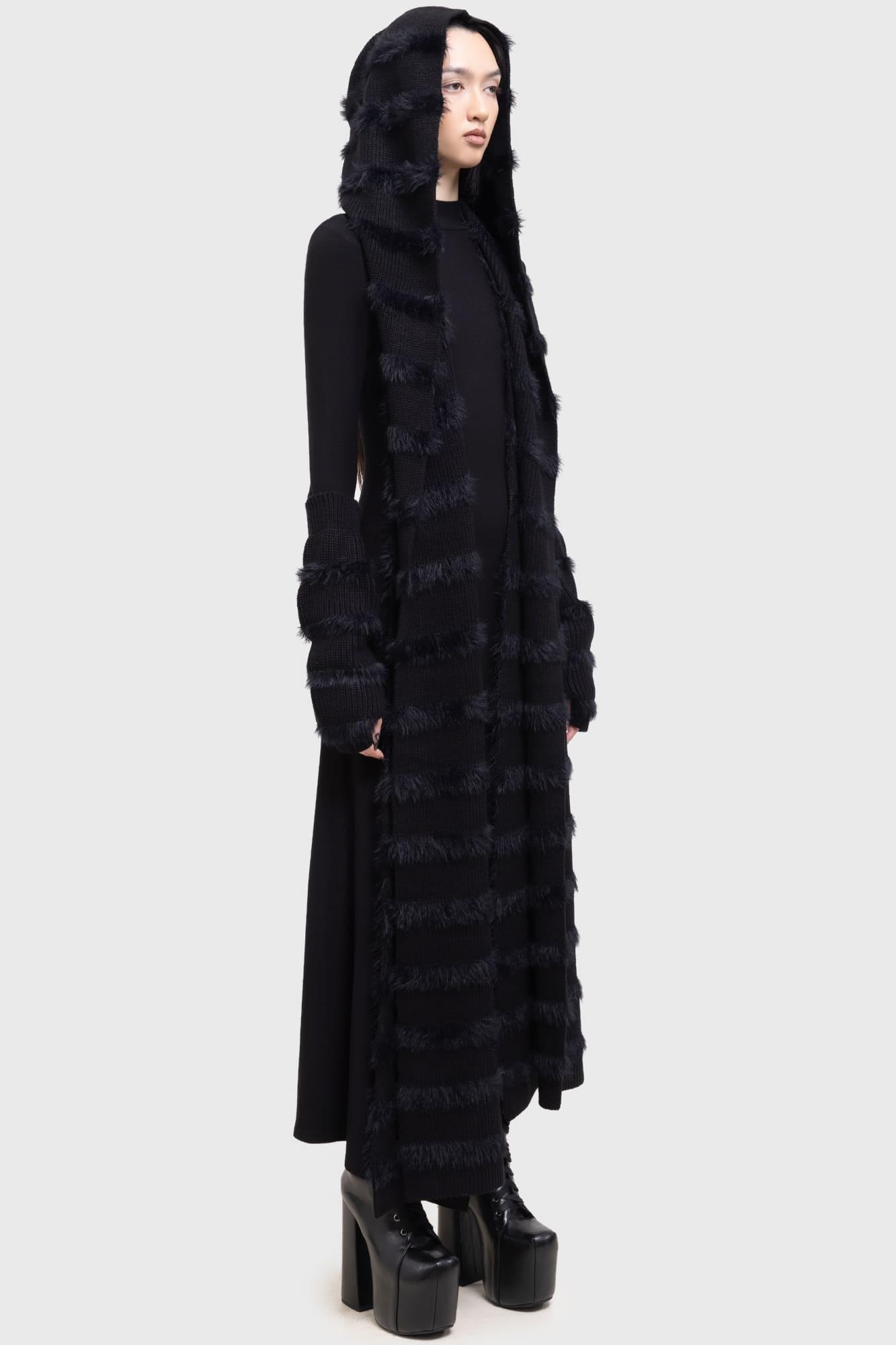 Striped Night Hooded Scarf Female Product Image