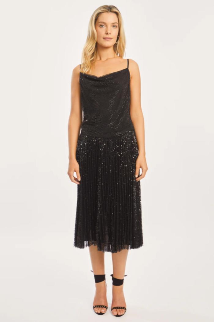 Leelee Black Beaded Mesh Top Product Image