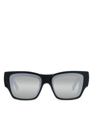 Signature Black Rectangular Sunglasses, 56mm   Product Image