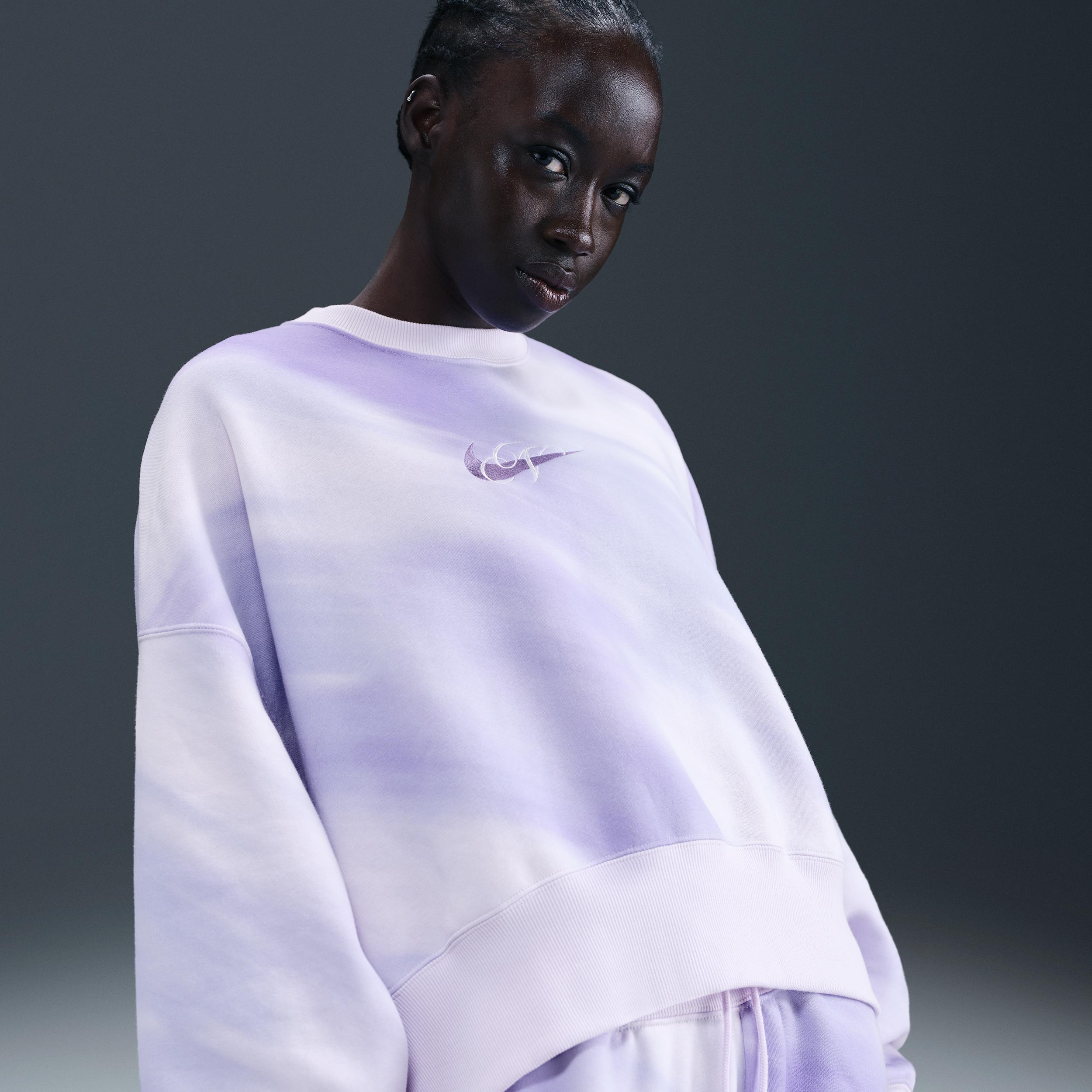 Womens Nike Sportswear Phoenix Fleece Oversized Crew-Neck Sweatshirt | IH7761-516 Product Image