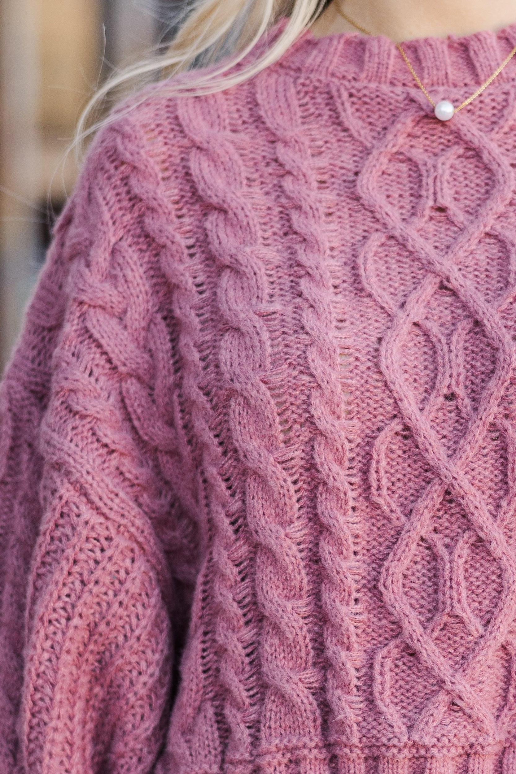 Fell In Love Mauve Pink Poncho Sweater Female Product Image