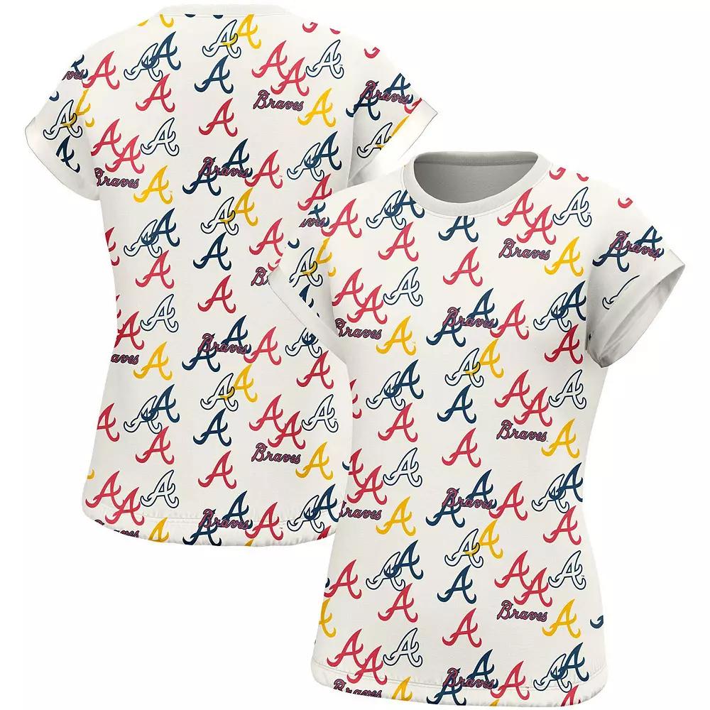 Women's Lusso White Atlanta Braves Madge Dolman Tri-Blend T-Shirt,  Product Image