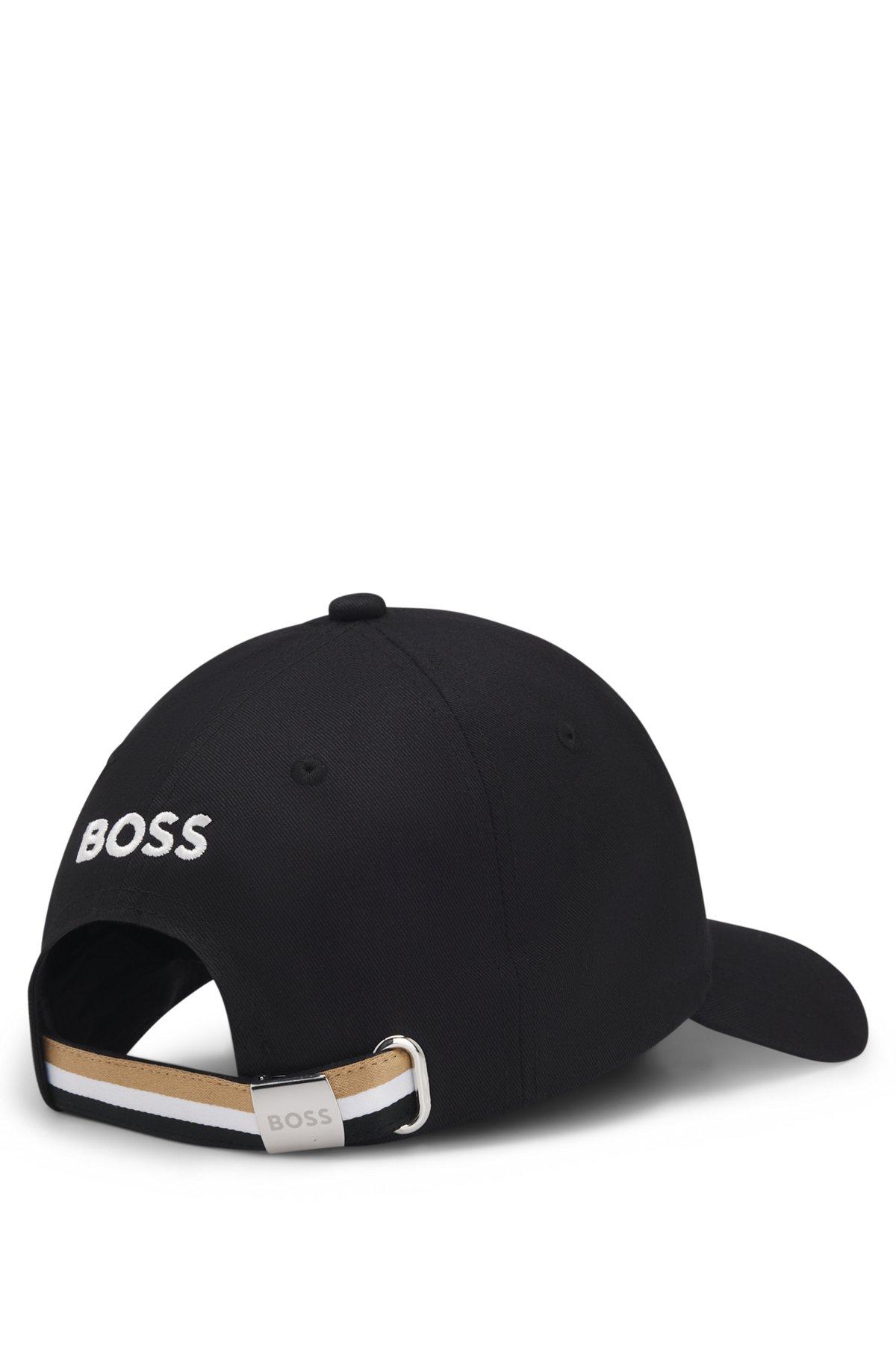 BOSS - The Open trophy-embroidered cap in cotton twill - Black Product Image
