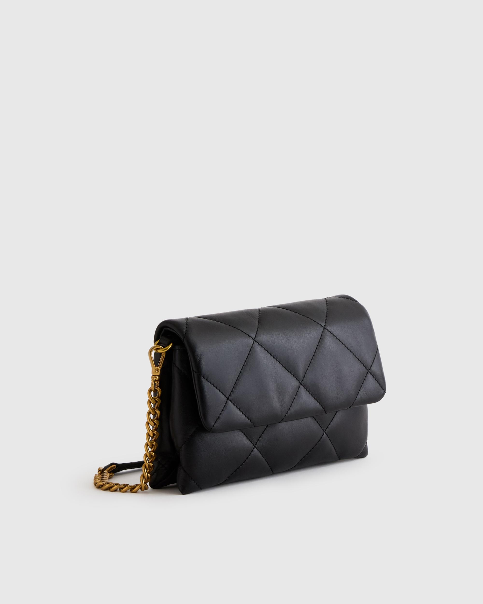 Quince | Women's Italian Leather Diamond Quilted Wallet Crossbody Product Image