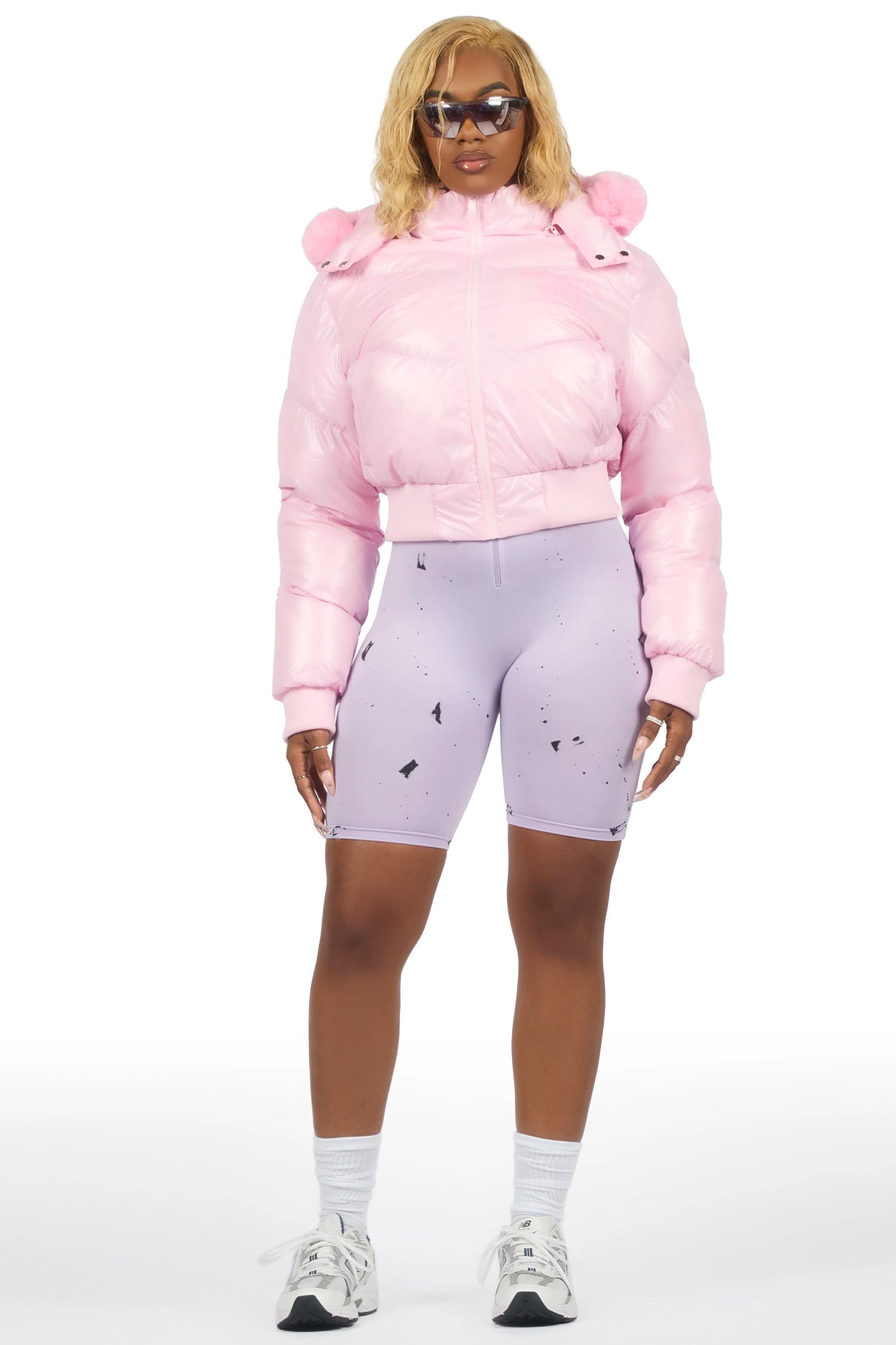 Moncia Pink Puffer Jacket Female Product Image