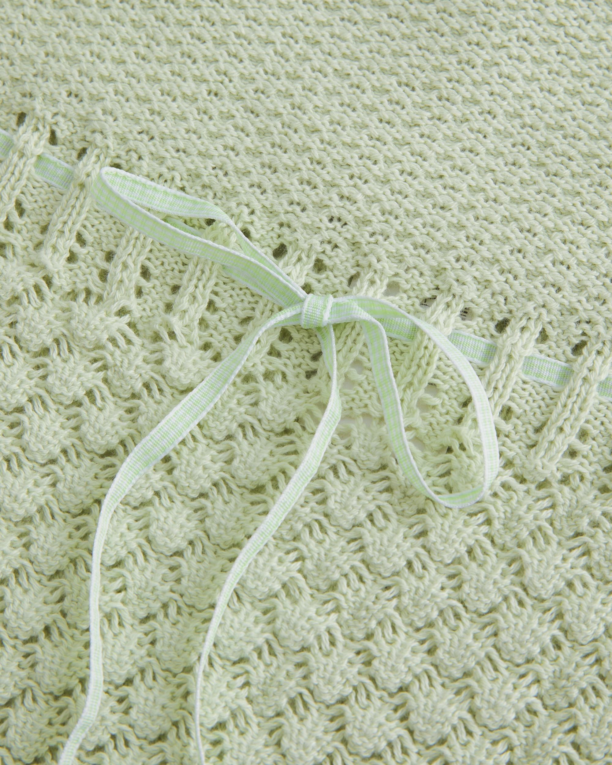 Crochet-Style Strapless Sweater Tube Top Product Image