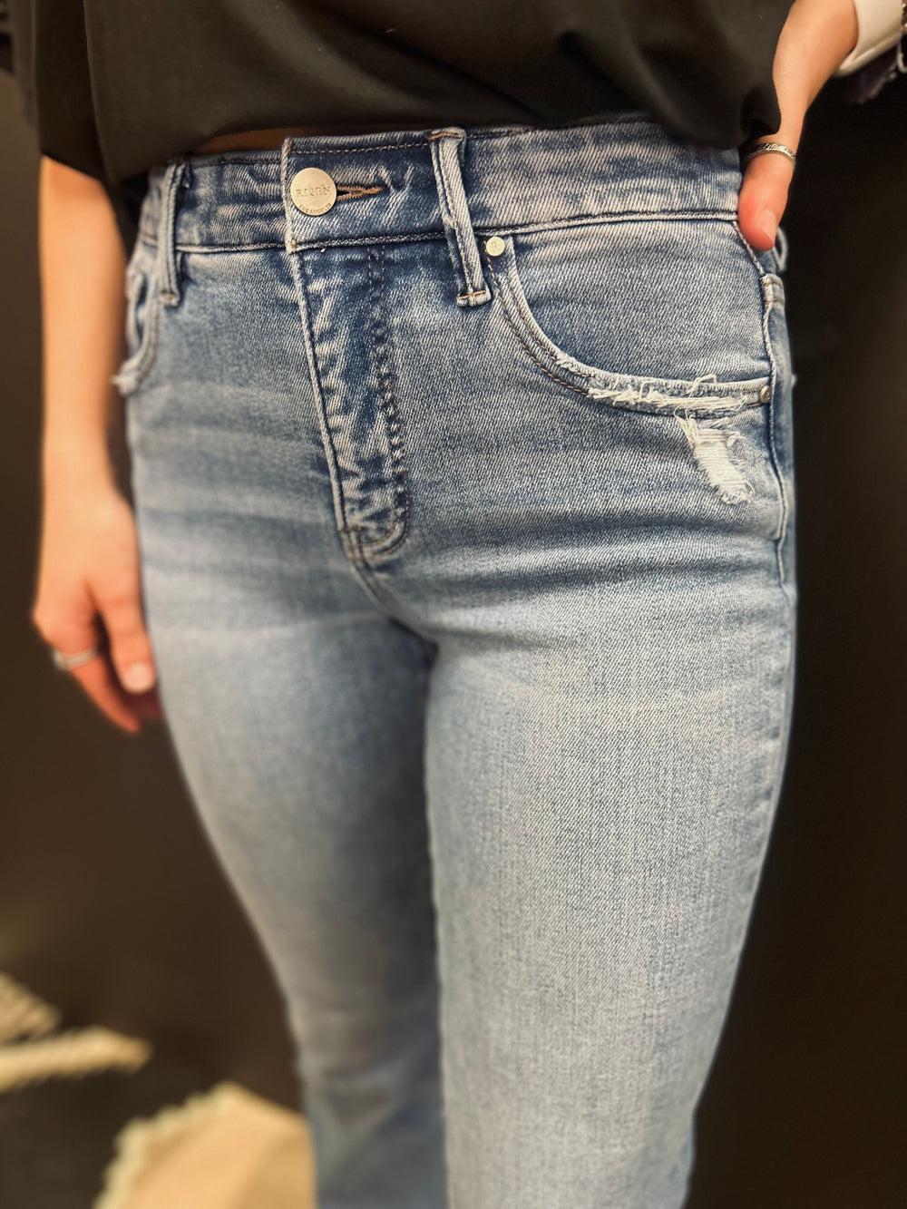 Risen Mid Rise Straight Leg Jeans Product Image