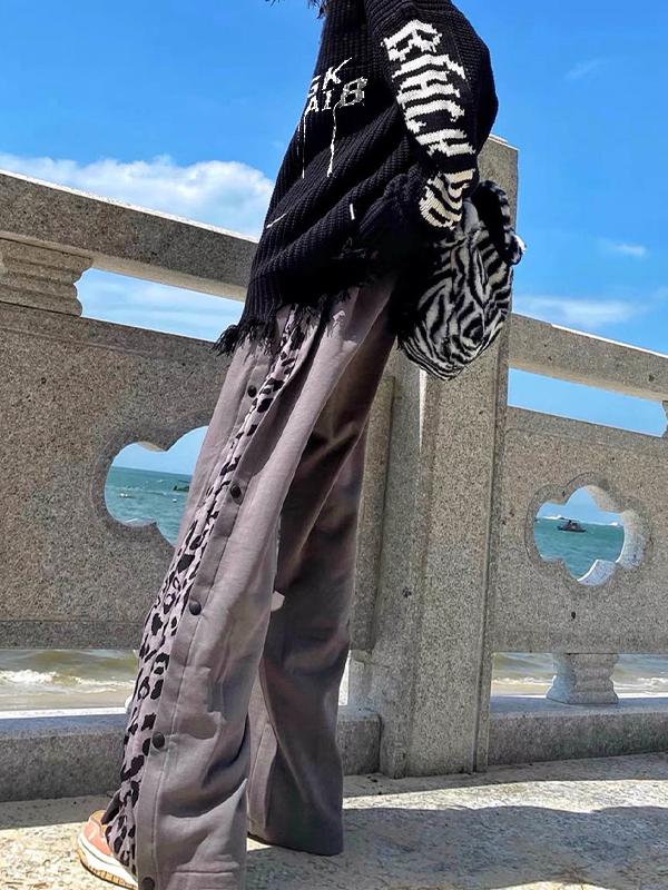 Men's Letter Jacquard Tassel Design High Neck Sweater Product Image