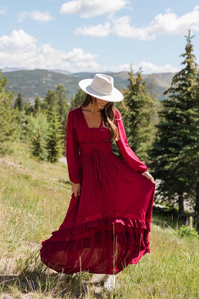 Lucky to Have You Wine Maxi Dress SALE Product Image