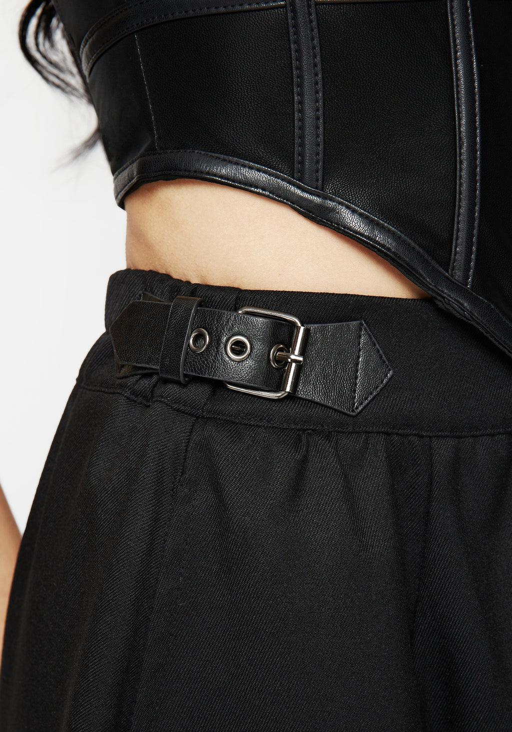 Nightingale Buckled Midi Skirt - Black Product Image