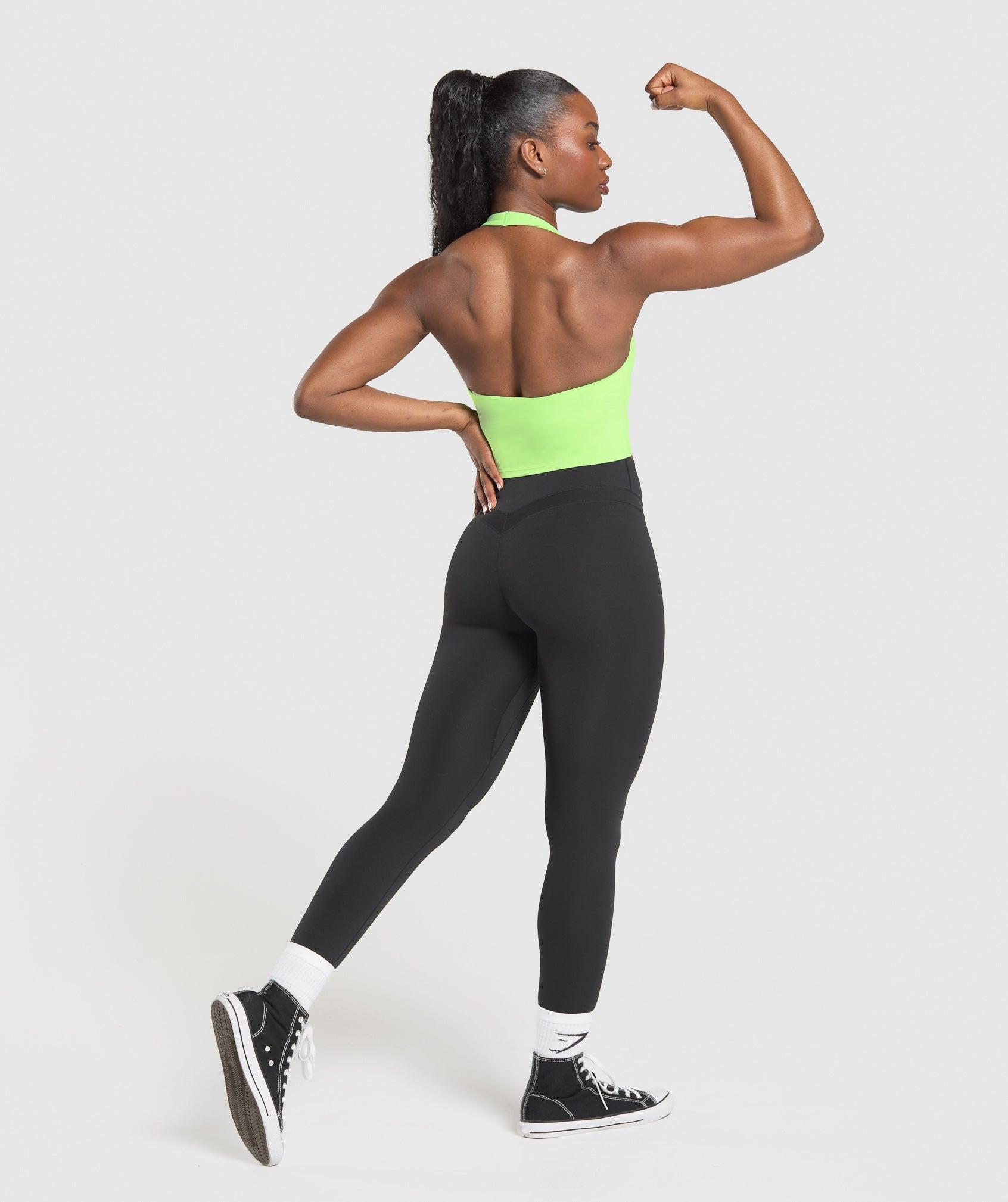 Gymshark Halter Neck Cami with Shelf - Energy Gelato Green Female Product Image