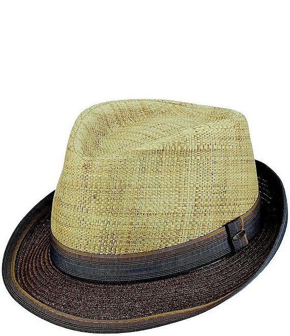 Dorfman Milano Scala St. Louis Matte Raffia Straw Fedora 2#double; Brim Hat Product Image